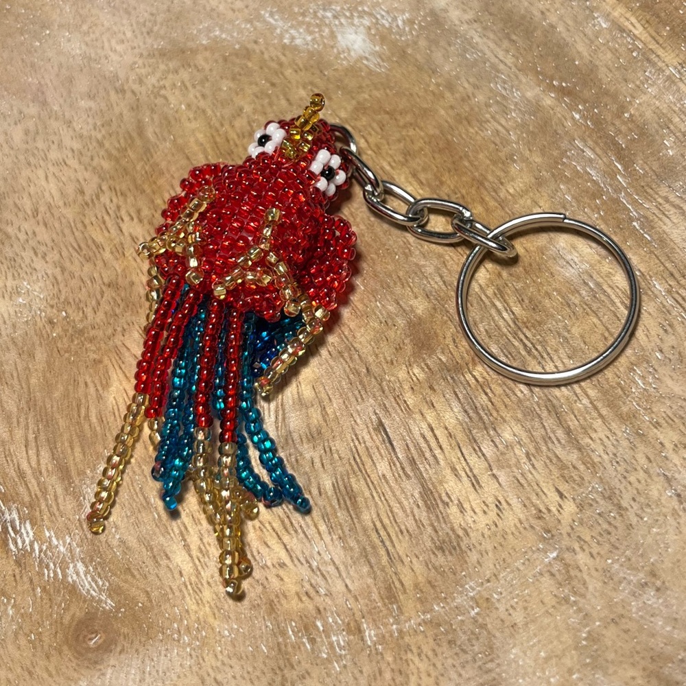 Handmade Beaded Parrot Bird Keychain - Picture 2 of 9